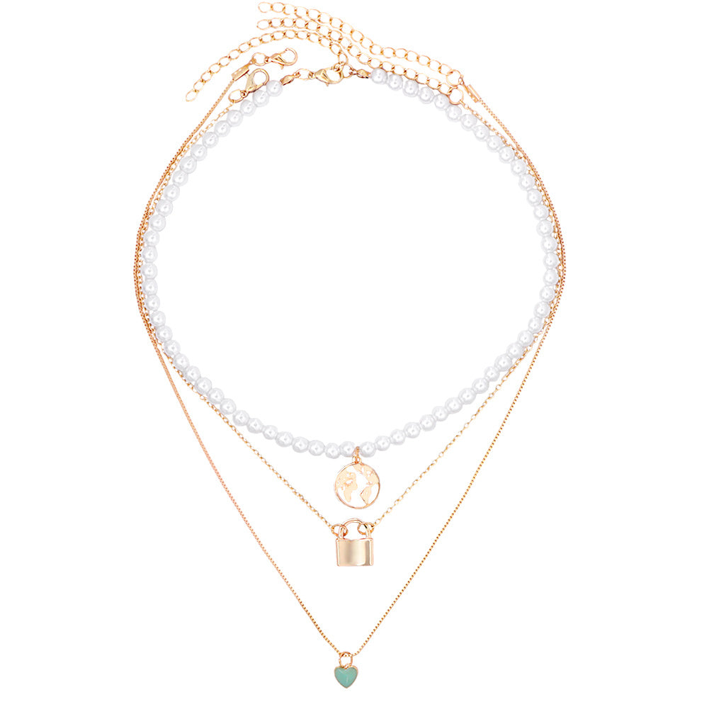 Women's Multilayer Gold Simple Letter Necklace
