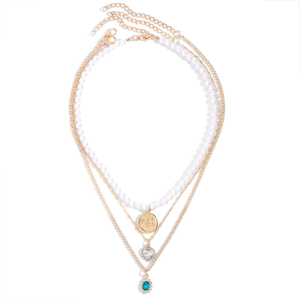 Women's Multilayer Gold Simple Letter Necklace